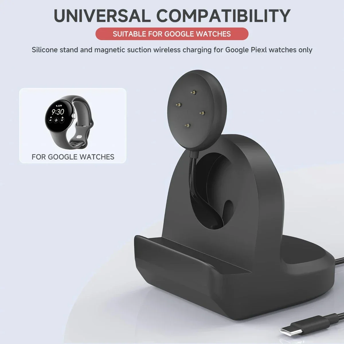 Soft Silicone Charger Cradle D - Wireless Charger Watch recension och pris