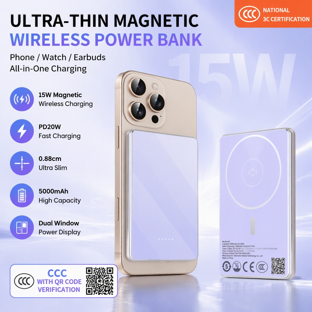 [CCC With QR code] 5000mAh Ult - Wireless Charger Watch recension och pris