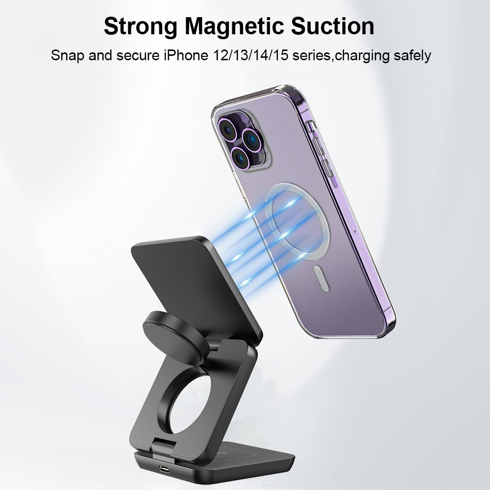 Wireless Charger 3 in 1 Foldab - Wireless Charger Watch recension och pris