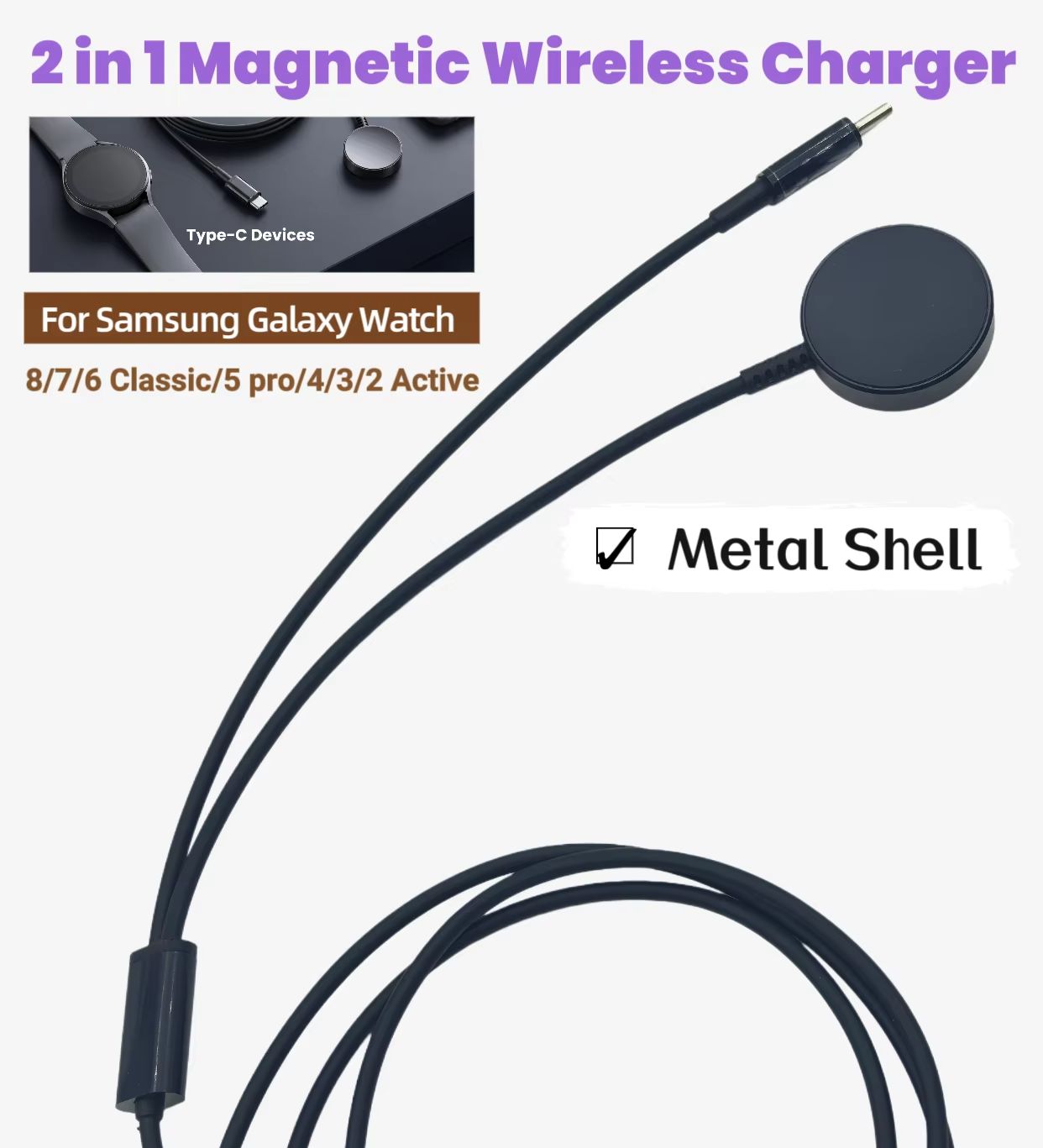 Type-C 2-in-1 Magnetic Wireles - Wireless Charger Watch recension och pris