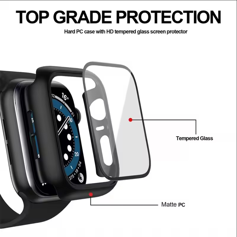 Tempered Glass+Cover For Apple - Watch Case Bumper recension och pris