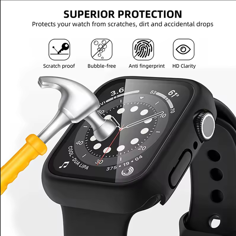 Tempered Glass+Cover For Apple - Watch Case Bumper recension och pris