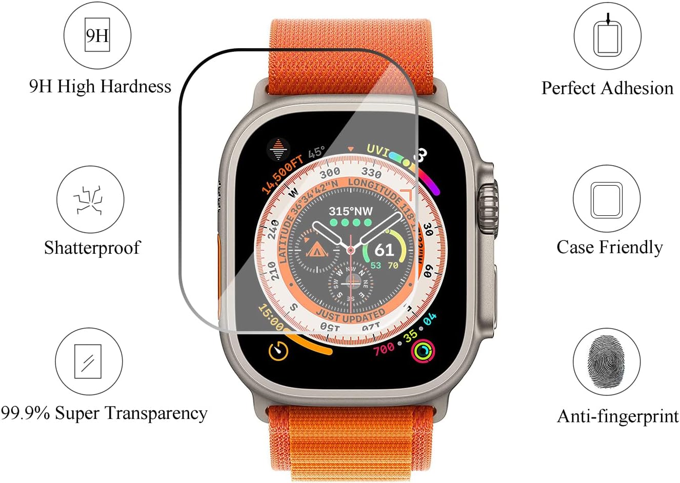 Tempered Glass for Apple Watch - Watch Case Bumper recension och pris